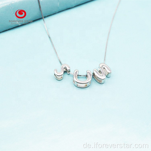 925 Sterling Silber Englische Alphabet DIY Anhänger Halskette